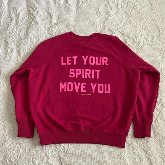 Spiritual Gangster x Peleton Berry Red Let Your Spirit Move You Sweatshirt - Picture 10 of 14